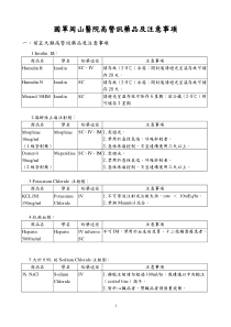 国军冈山医院高警讯药品及注意事项