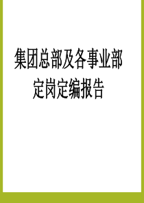 公司定岗定编方案事例