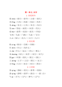 2018年最新人教版一年级语文下册全册生字组词汇总1