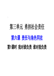 74新课标人教版八年级道德与法治第六课第1课时我对谁负责谁对我负责课件