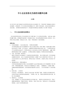 中小企业信息化当前的问题和出路