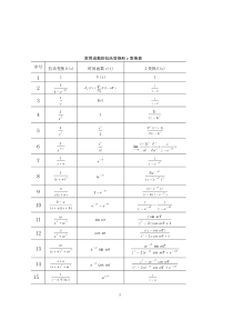 常用的拉氏变换表