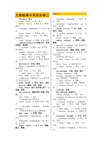 人教版高中英语必修三单词表