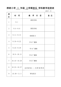 2017年9教学进度表