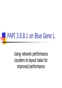 PAPI 3081 on Blue Gene L