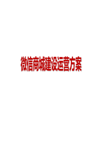 微信商城建设运营方案方案