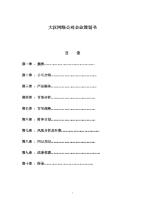 大汉网络公司企业策划书