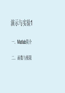 演示与实验1：MATLAB简介与求函数的极限