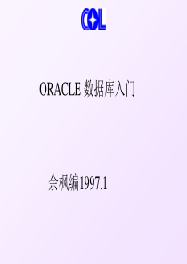 ORACLE 数据库入门