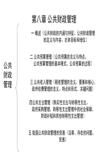 第八章公共财政管理