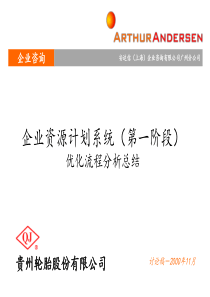 安达信—贵州轮胎股份有限公司企业资源计划系统（第一阶段）优化