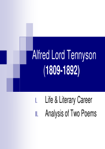 Week 13 Alfred Lord Tennyson