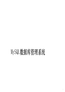 MySQL数据库管理系统