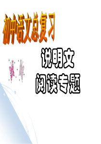 中考语文总复习说明文阅读专题ppt课件