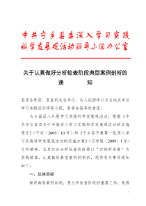 关于认真做好分析检查阶段典型案例剖析的通知