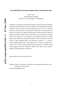 Levy distribution and long correlation times in su