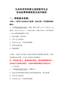 团学活动经费报销流程及相关细则