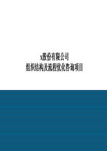 x股份有限公司组织结构及流程优化咨询项目报告