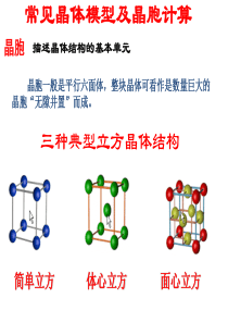 28常见晶体模型及晶胞计算