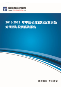 2018-2023年中国硫化铝行业发展趋势预测与投资咨询报告