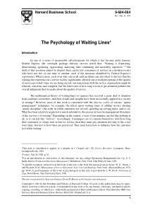 哈佛商学院运营管理案例-The-Psychology-of-Waiting-Lines