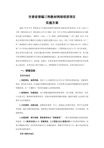 网络培训项目实施方案