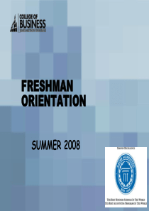 FRESHMAN ORIENTATION - James Madison University - 