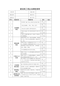 建设施工扬尘治理检查表