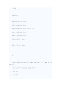 中国历史朝代详细时间表资料