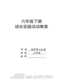 小学六年级下册综合实践活动全部教案