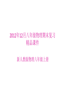 新人教版物理八年级上册期末复习ppt