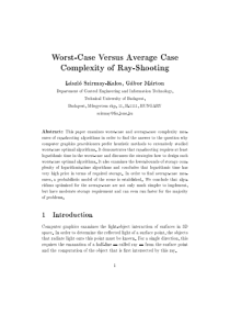 WorstCase Versus Average Case Complexity of RaySho