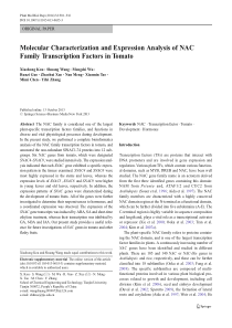 Molecular Characterization and Expression Analysis