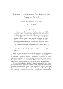 Moments of the Riemann zeta function and Eisenstei