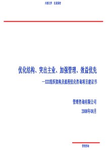 组织架构及流程优化咨询项目建议书