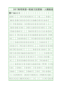 2017高考英语一轮选修7-Unit-3单元练习带答案人教版