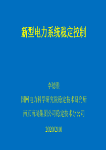 新型电力系统稳定控制