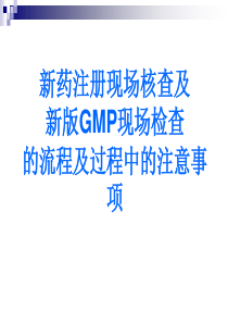 新药注册现场核查及新版GMP检查的流程及过程中的注意事项