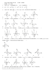 各地中考数学分类汇编-二次函数填空、选择题精选50题(含解析)