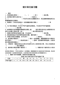 人教版六年级数学统计单元练习题