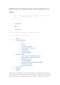 Risk Factors for Idiosyncratic Drug-Induced Liver 