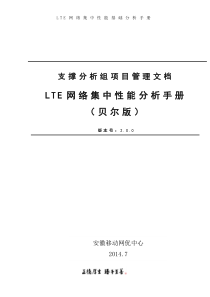 LTE网络集中性能基础分析手册(贝尔版)