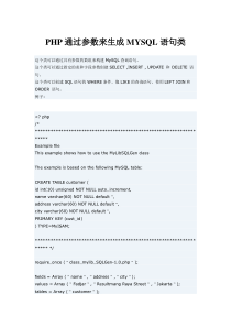 PHP通过参数来生成MYSQL语句类