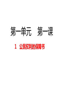 人教版《道德与法治》八年级下册1.1公民权利的保障书课件