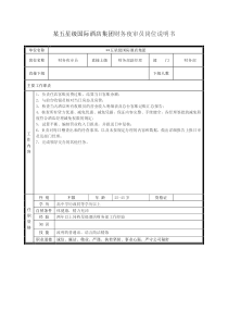 某五星级国际酒店集团财务夜审员岗位说明书