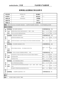 某啤酒企业促销执行岗位说明书