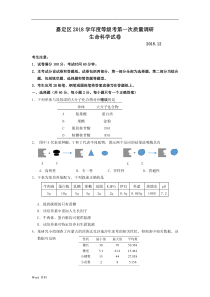 2019嘉定生物一模(有答案)