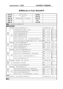 某啤酒企业营销分公司会计岗位说明书