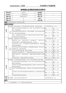 某啤酒企业采购员岗岗位说明书