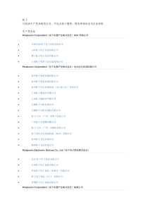 松下在华投资信息